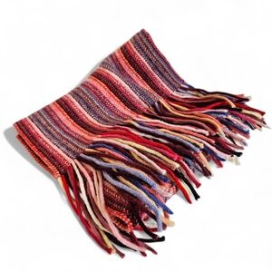 William Brunton Vintage Lambswool Scarf Hand Knit Scotland Fringe Cozy Luxe